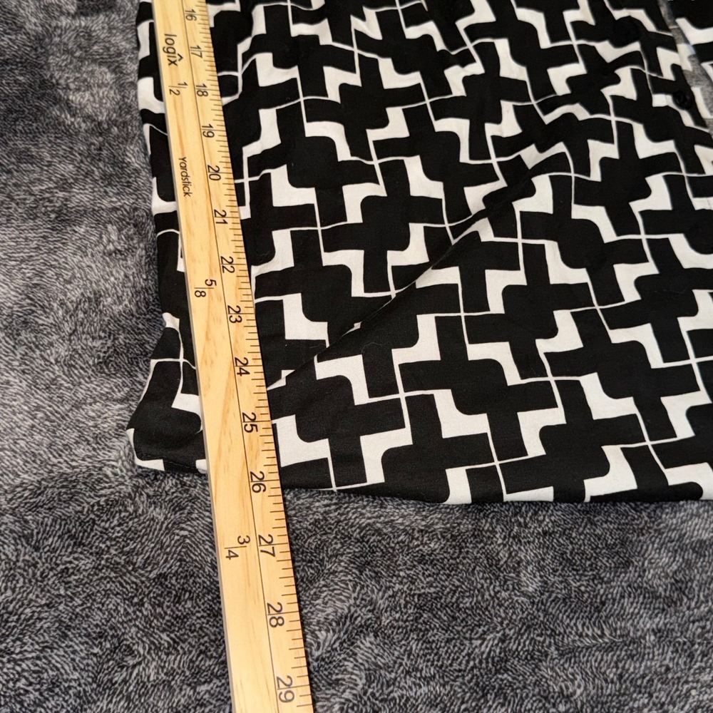 Express Slim 1MX Mens XL Black White Geometric Long Sleeve Button Up Shirt - Picture 5 of 7